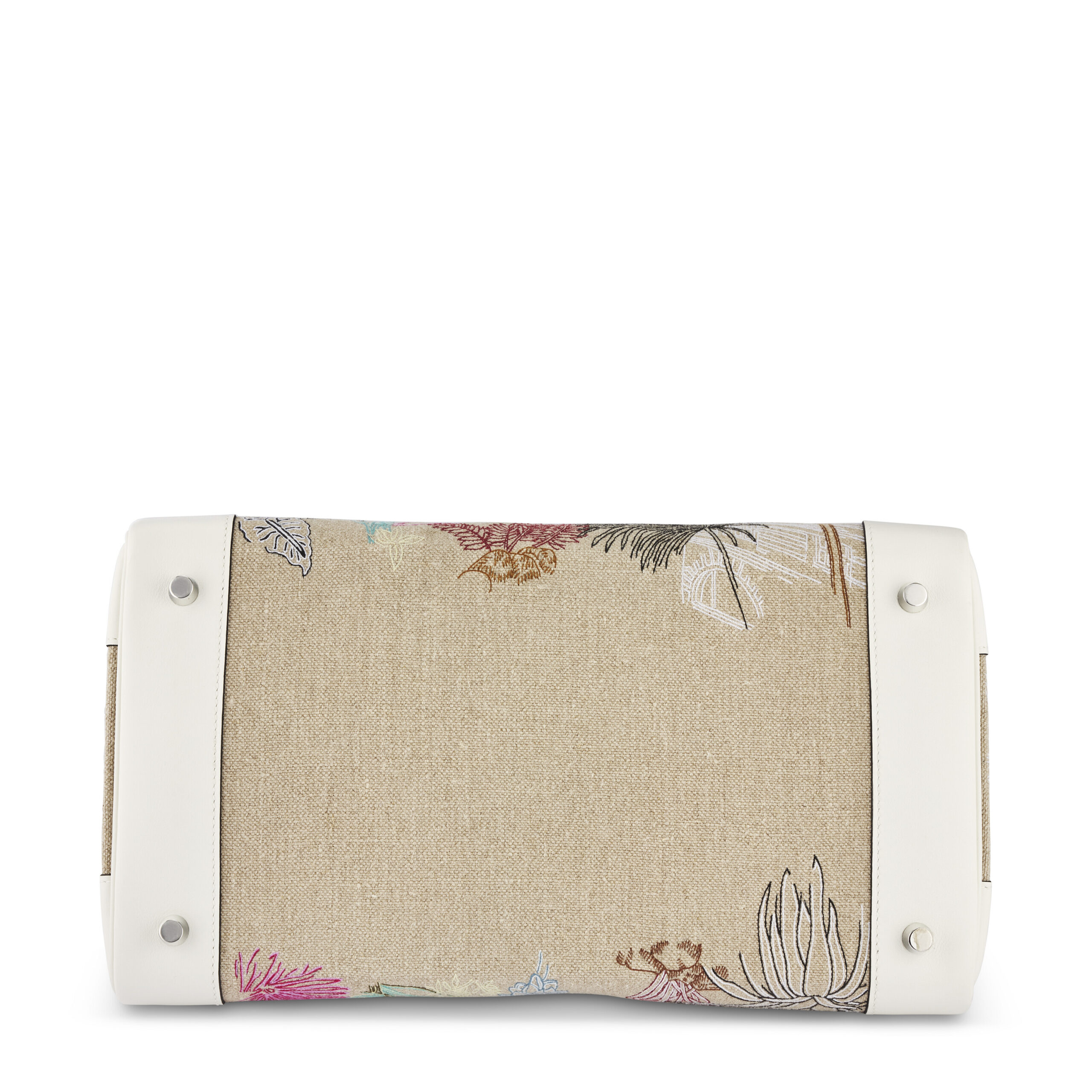 A RARE LIMITED EDITION WHITE SWIFT LEATHER & EMBROIDERY TOILE DE CAMP FAUBOURG TROPICAL BIRKIN 35 WITH PALLADIUM HARDWARE 5 A RARE LIMITED EDITION WHITE SWIFT LEATHER & EMBROIDERY TOILE DE CAMP FAUBOURG TROPICAL BIRKIN 35 WITH PALLADIUM HARDWARE - Image 5