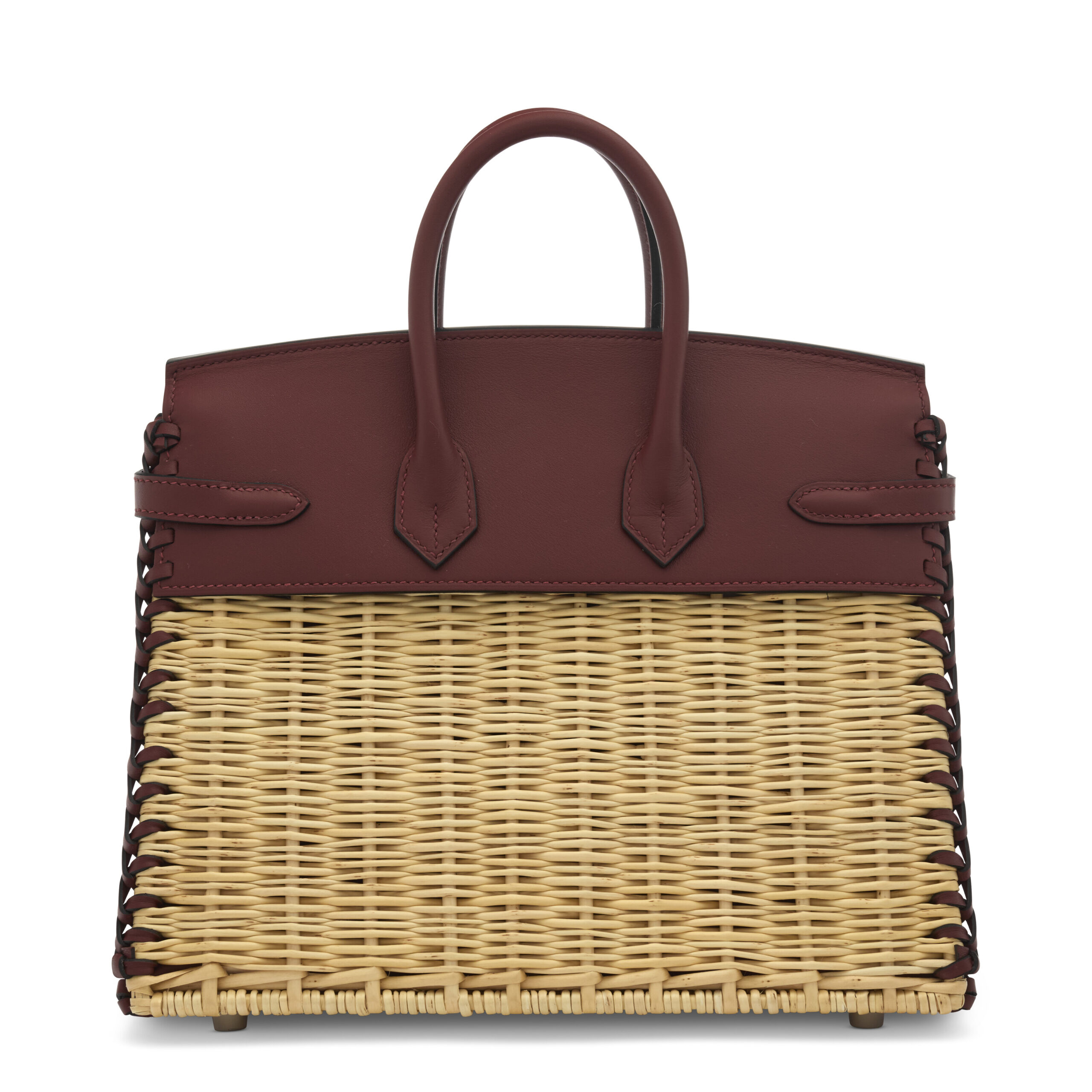 A LIMITED EDITION ROUGE SELLIER SWIFT LEATHER & OSIER PICNIC BIRKIN 25 WITH PALLADIUM HARDWARE 2 A LIMITED EDITION ROUGE SELLIER SWIFT LEATHER & OSIER PICNIC BIRKIN 25 WITH PALLADIUM HARDWARE - Image 2