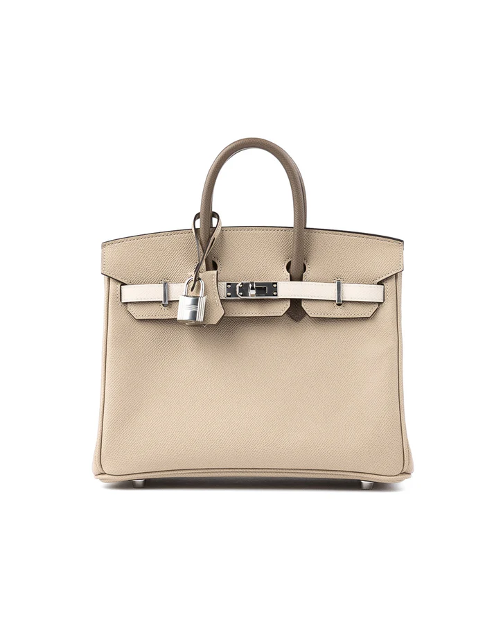 Birkin 25 Retourne Tri-colour Trench / Craie / Etoupe in Epsom Leather with Palladium Hardware 2 Birkin 25 Retourne Tri-colour Trench / Craie / Etoupe in Epsom Leather with Palladium Hardware - Image 2