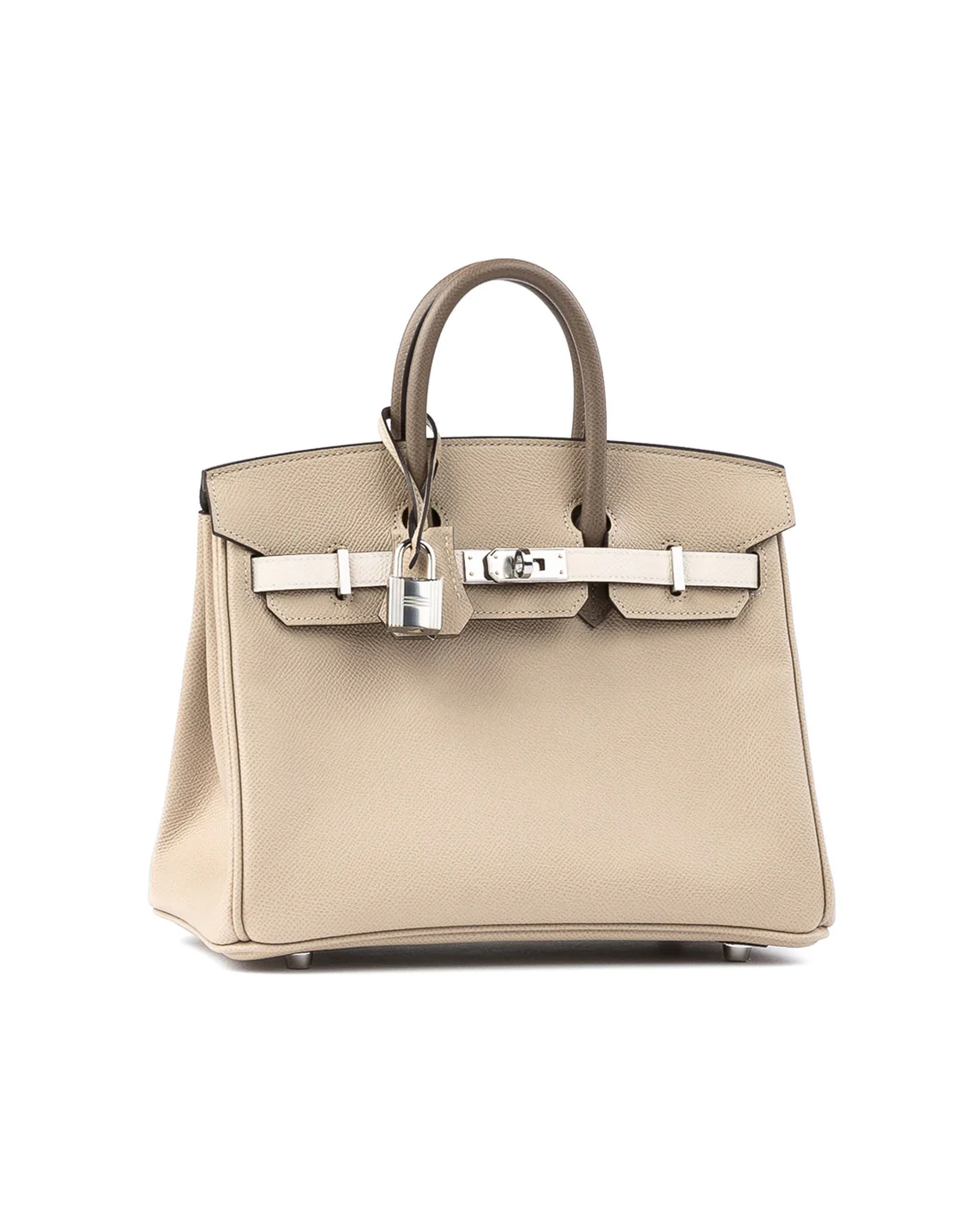 Birkin 25 Retourne Tri-colour Trench / Craie / Etoupe in Epsom Leather with Palladium Hardware 3 Birkin 25 Retourne Tri-colour Trench / Craie / Etoupe in Epsom Leather with Palladium Hardware - Image 3