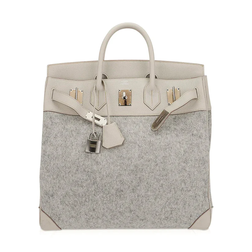 Birkin 40 HAC Craie / Gris Clair Feutre Bag 2 Birkin 40 HAC Craie / Gris Clair Feutre Bag - Image 2