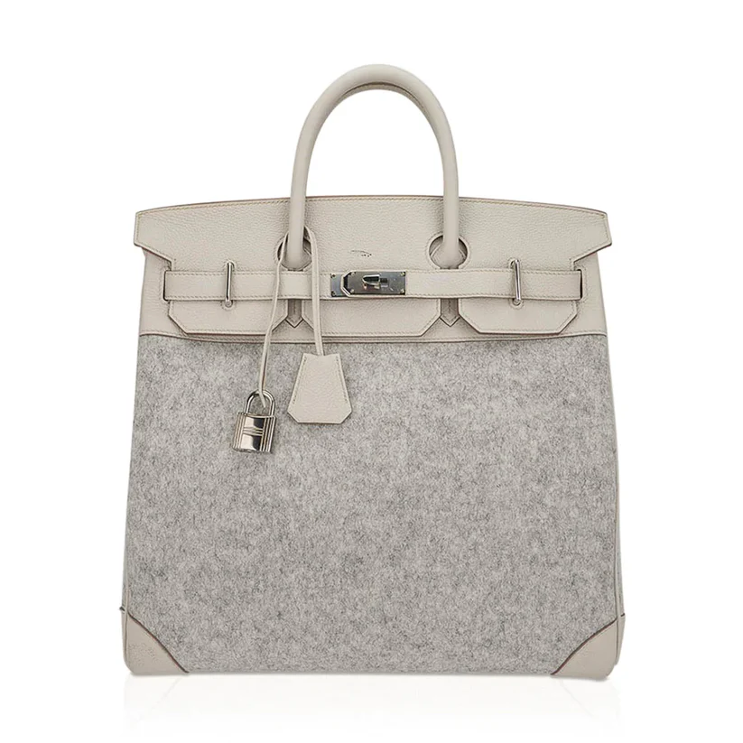 Birkin 40 HAC Craie / Gris Clair Feutre Bag 3 Birkin 40 HAC Craie / Gris Clair Feutre Bag - Image 3