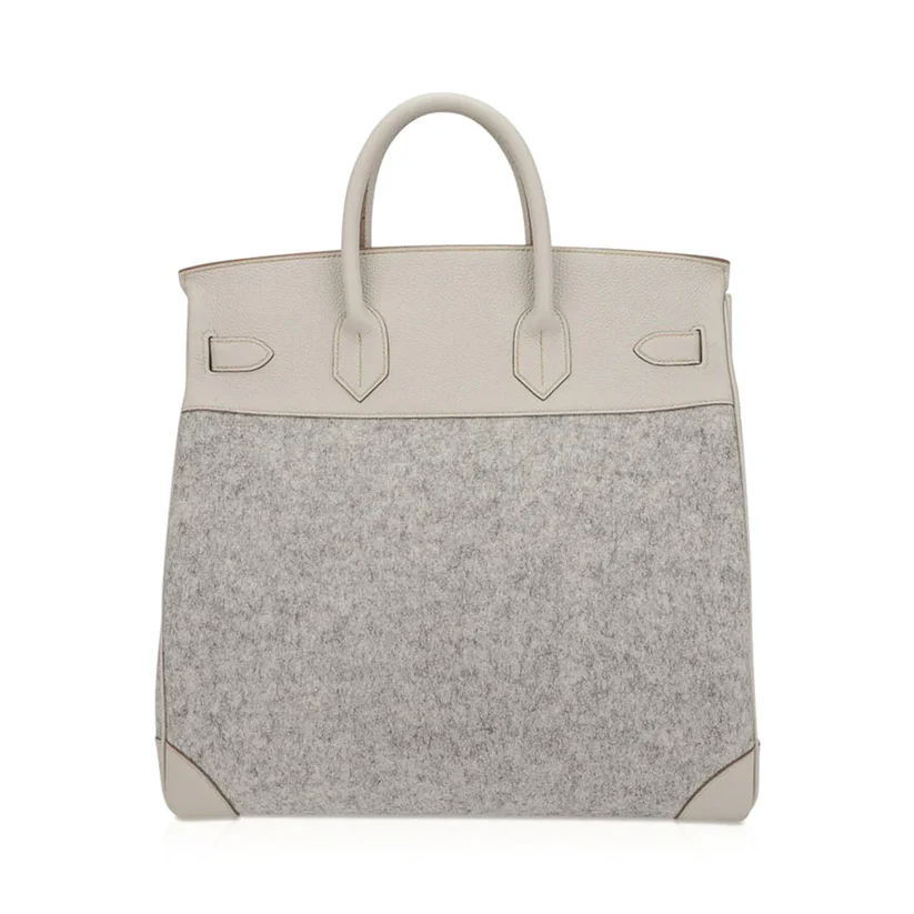 Birkin 40 HAC Craie / Gris Clair Feutre Bag 4 Birkin 40 HAC Craie / Gris Clair Feutre Bag - Image 4
