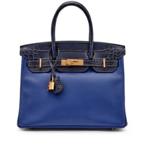 Bleu Marine Matte Alligator & Bleu Saphir Novillo Touch Birkin 30 Rose Gold Hardware