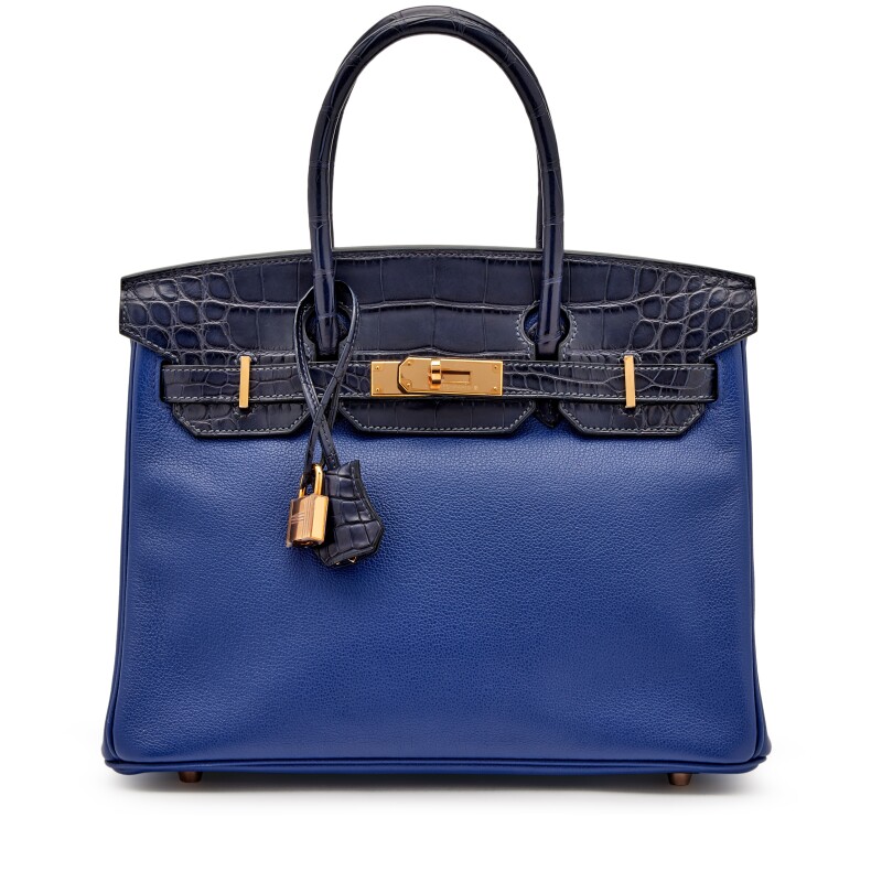 Bleu Marine Matte Alligator & Bleu Saphir Novillo Touch Birkin 30 Rose Gold Hardware 1 Bleu Marine Matte Alligator & Bleu Saphir Novillo Touch Birkin 30 Rose Gold Hardware