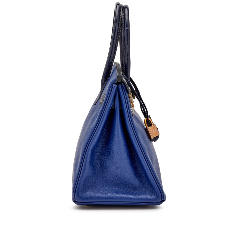 Bleu Marine Matte Alligator & Bleu Saphir Novillo Touch Birkin 30 Rose Gold Hardware 3 Bleu Marine Matte Alligator & Bleu Saphir Novillo Touch Birkin 30 Rose Gold Hardware - Image 3