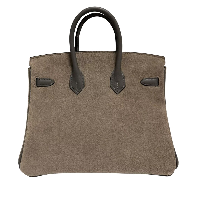 Gris Caillou Doblis and Gris Meyer Swift Birkin 25 Palladium Hardware, 2 Gris Caillou Doblis and Gris Meyer Swift Birkin 25 Palladium Hardware, - Image 2