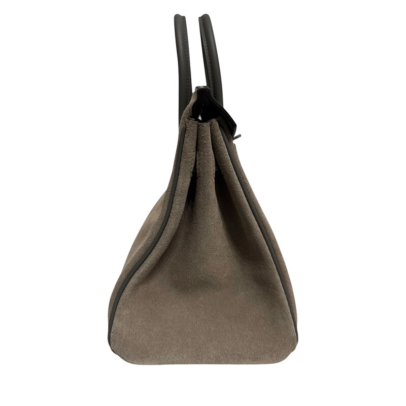 Gris Caillou Doblis and Gris Meyer Swift Birkin 25 Palladium Hardware, 3 Gris Caillou Doblis and Gris Meyer Swift Birkin 25 Palladium Hardware, - Image 3