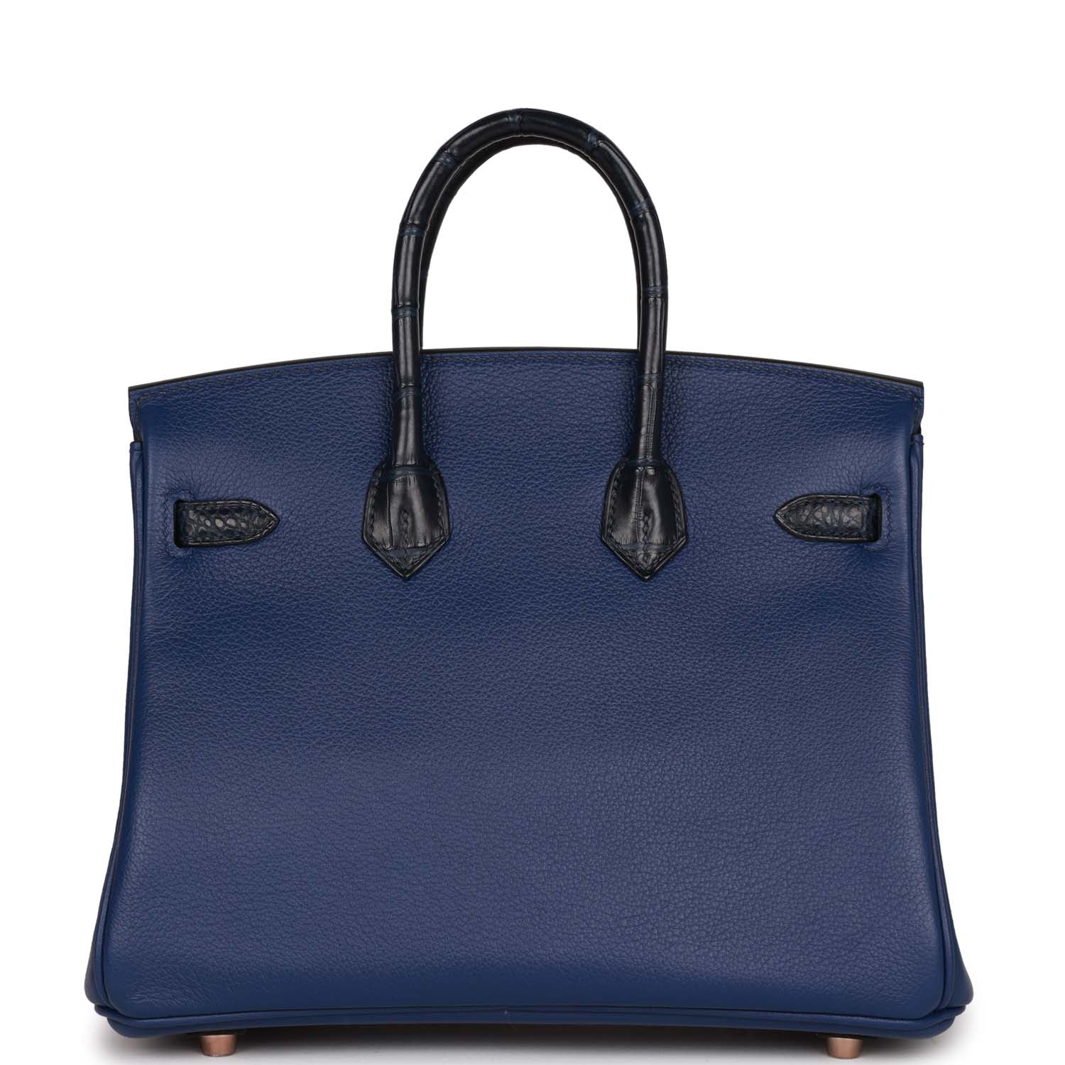 Hermès Birkin 25 Bleu Marine Matte Alligator and Bleu Saphir Novillo Touch Rose Gold Hardware 3 Hermès Birkin 25 Bleu Marine Matte Alligator and Bleu Saphir Novillo Touch Rose Gold Hardware - Image 3