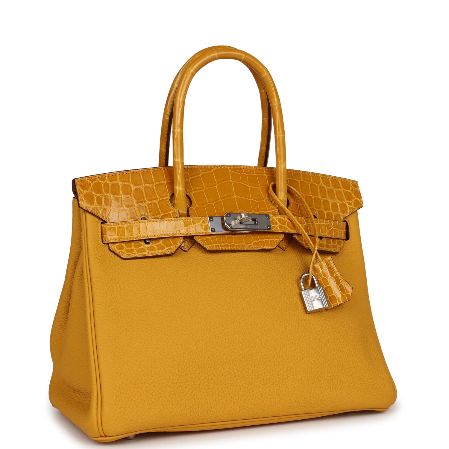 Hermès Birkin 30 Jaune Ambre Shiny Niloticus Crocodile and Togo Touch Palladium Hardware 2 Hermès Birkin 30 Jaune Ambre Shiny Niloticus Crocodile and Togo Touch Palladium Hardware - Image 2