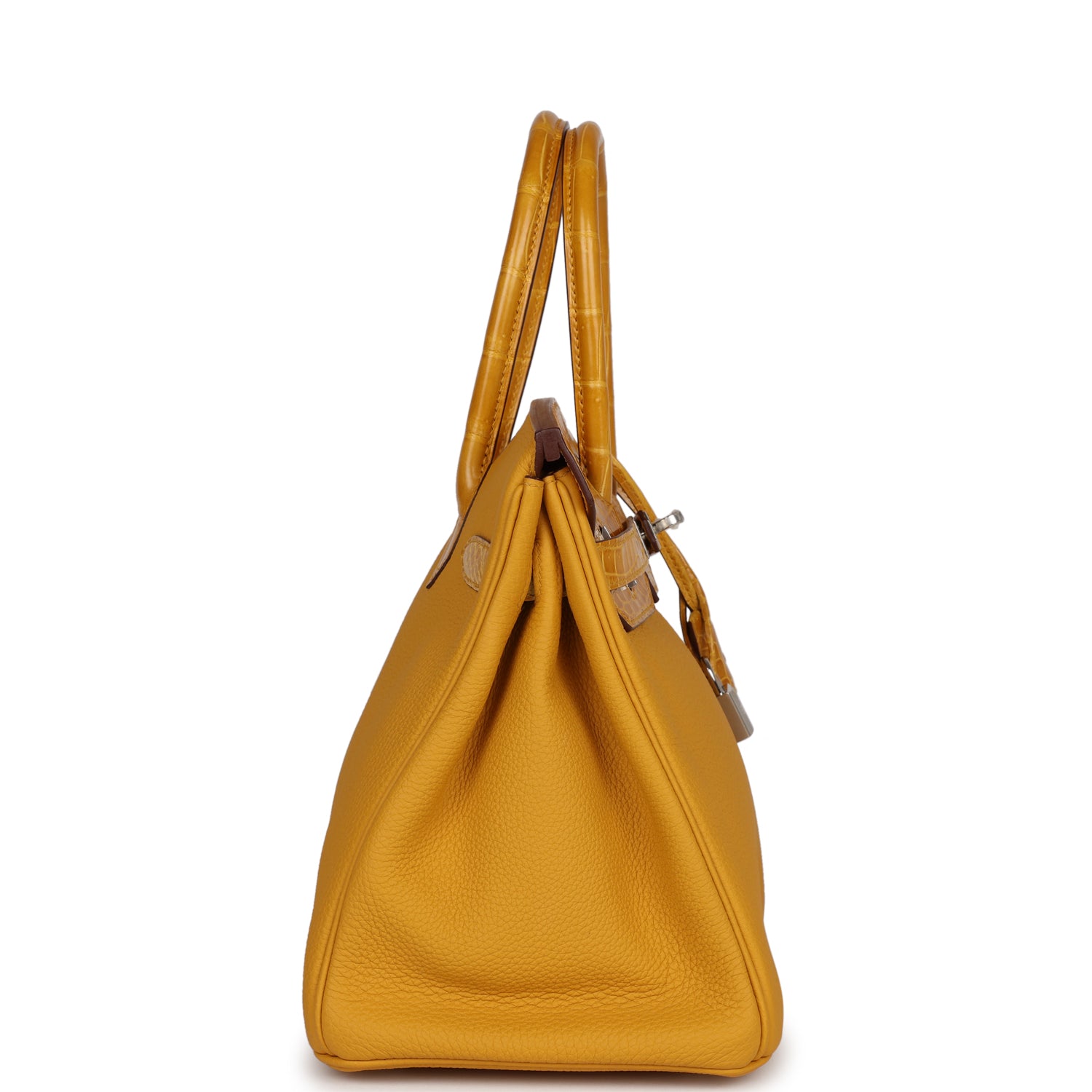 Hermès Birkin 30 Jaune Ambre Shiny Niloticus Crocodile and Togo Touch Palladium Hardware 3 Hermès Birkin 30 Jaune Ambre Shiny Niloticus Crocodile and Togo Touch Palladium Hardware - Image 3
