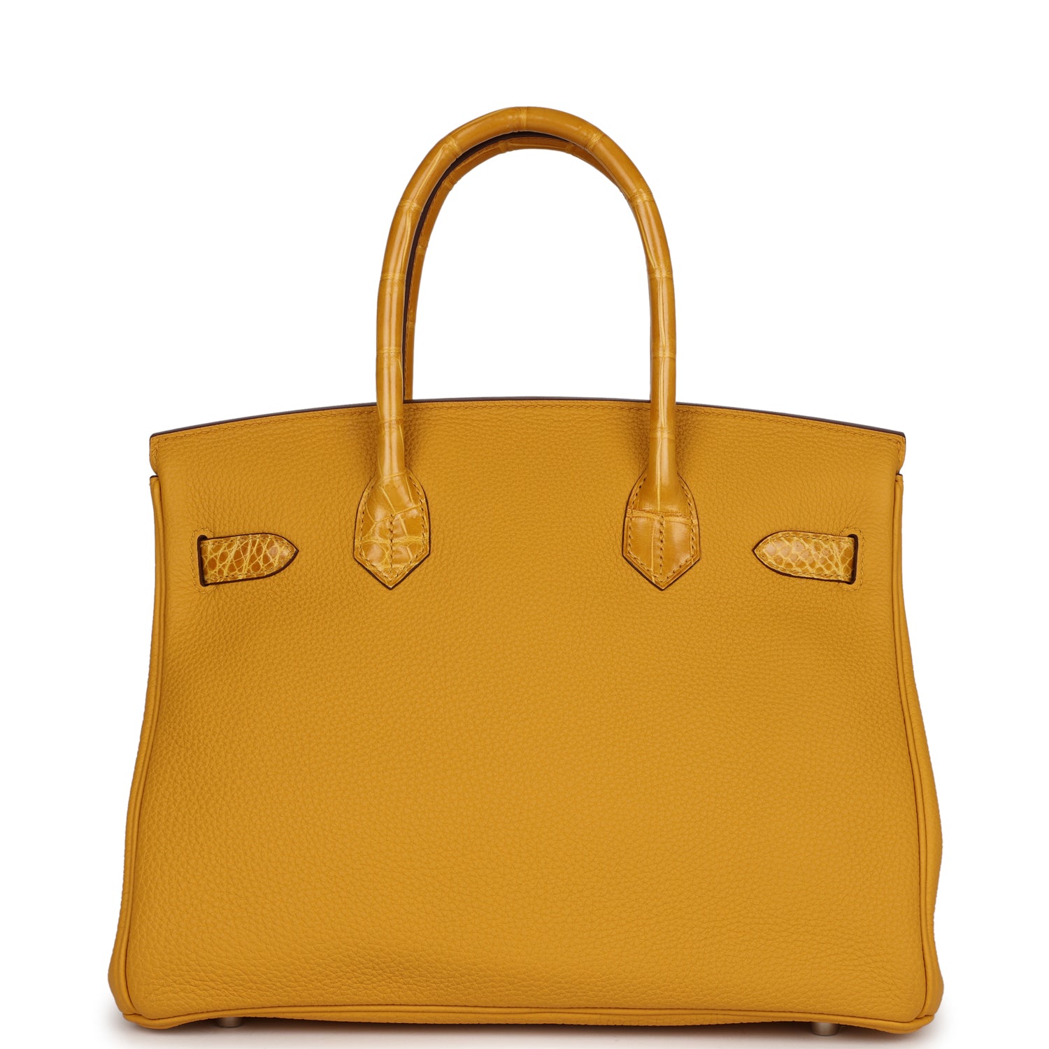Hermès Birkin 30 Jaune Ambre Shiny Niloticus Crocodile and Togo Touch Palladium Hardware 4 Hermès Birkin 30 Jaune Ambre Shiny Niloticus Crocodile and Togo Touch Palladium Hardware - Image 4