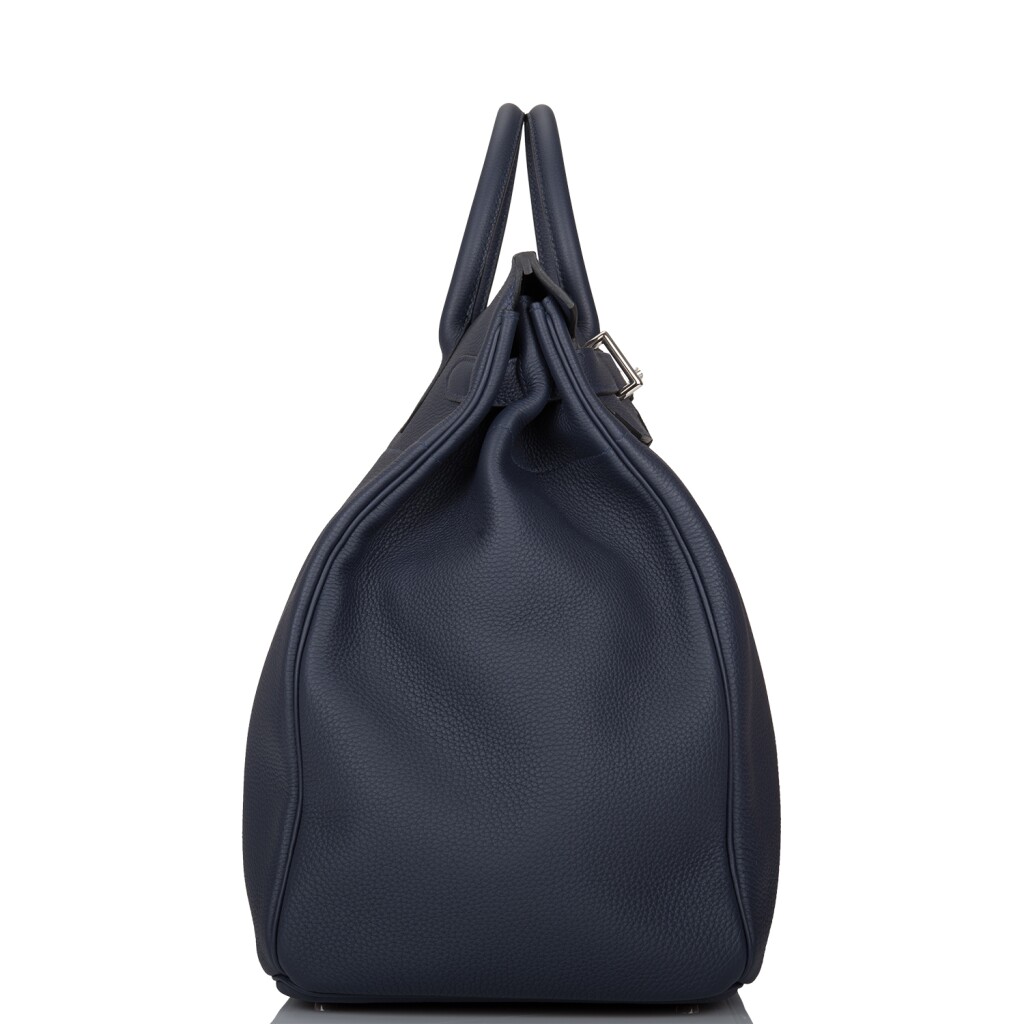 HERMÈS | BLEU NUIT HAC BIRKIN 40CM IN TOGO LEATHER WITH PALLADIUM HARDWARE 3 HERMÈS | BLEU NUIT HAC BIRKIN 40CM IN TOGO LEATHER WITH PALLADIUM HARDWARE - Image 3