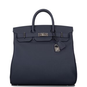 HERMÈS BLEU NUIT HAC BIRKIN 40CM IN TOGO LEATHER WITH PALLADIUM HARDWARE