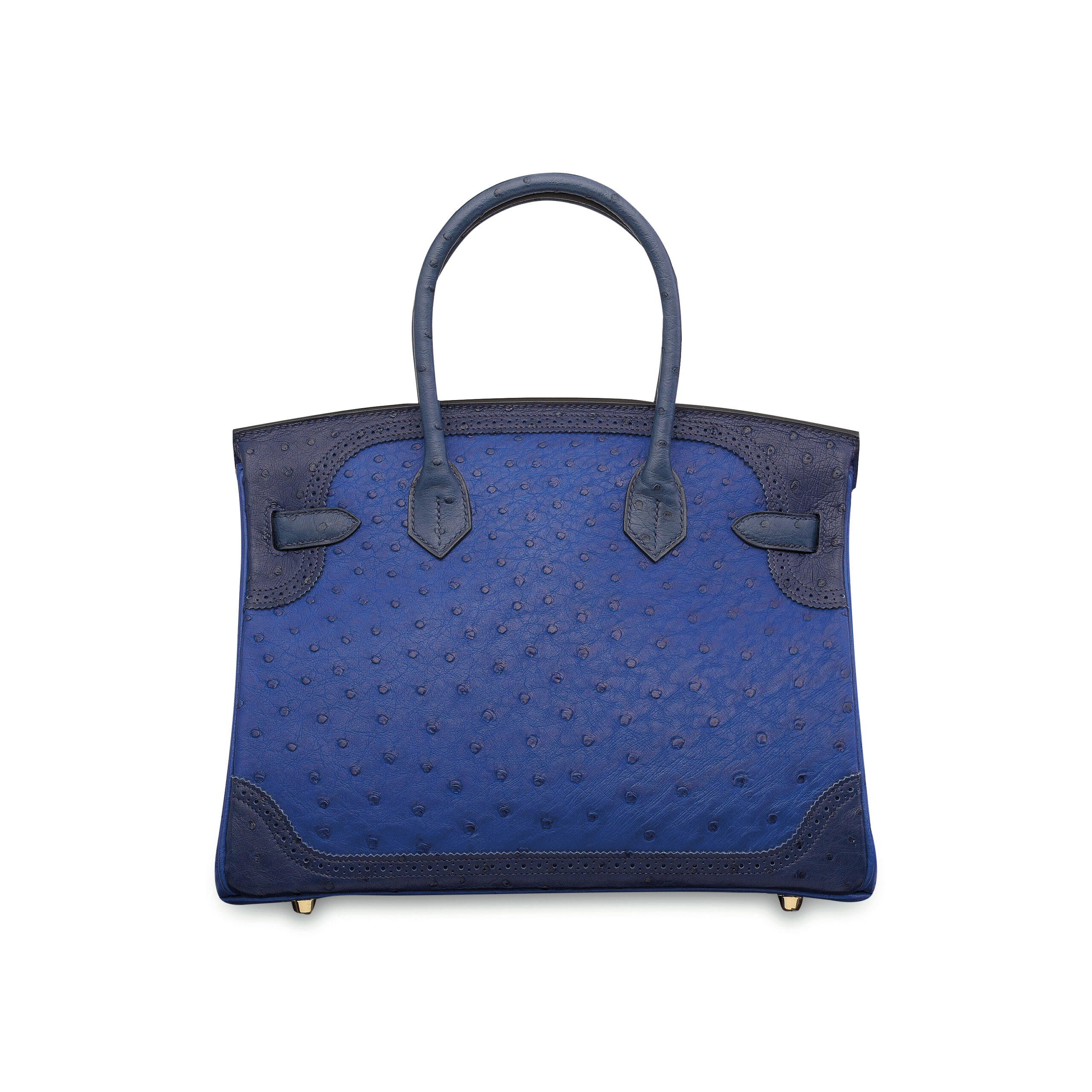 HERMÈS. A LIMITED EDITION BLEU SAPHIR, BLEU IRIS & BLEU DE MALTE OSTRICH GHILLIES BIRKIN 30 WITH PERMABRASS HARDWARE 5 HERMÈS. A LIMITED EDITION BLEU SAPHIR, BLEU IRIS & BLEU DE MALTE OSTRICH GHILLIES BIRKIN 30 WITH PERMABRASS HARDWARE - Image 5
