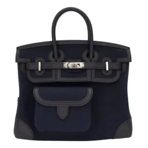 Hermès 35cm Birkin Cargo Bleu Marine/Black Canvas/Swift Leather Palladium Hardware
