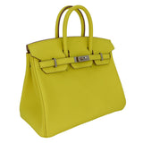 Hermès 25cm Birkin Lime Swift Leather Palladium Hardware 4 Hermès 25cm Birkin Lime Swift Leather Palladium Hardware - Image 4