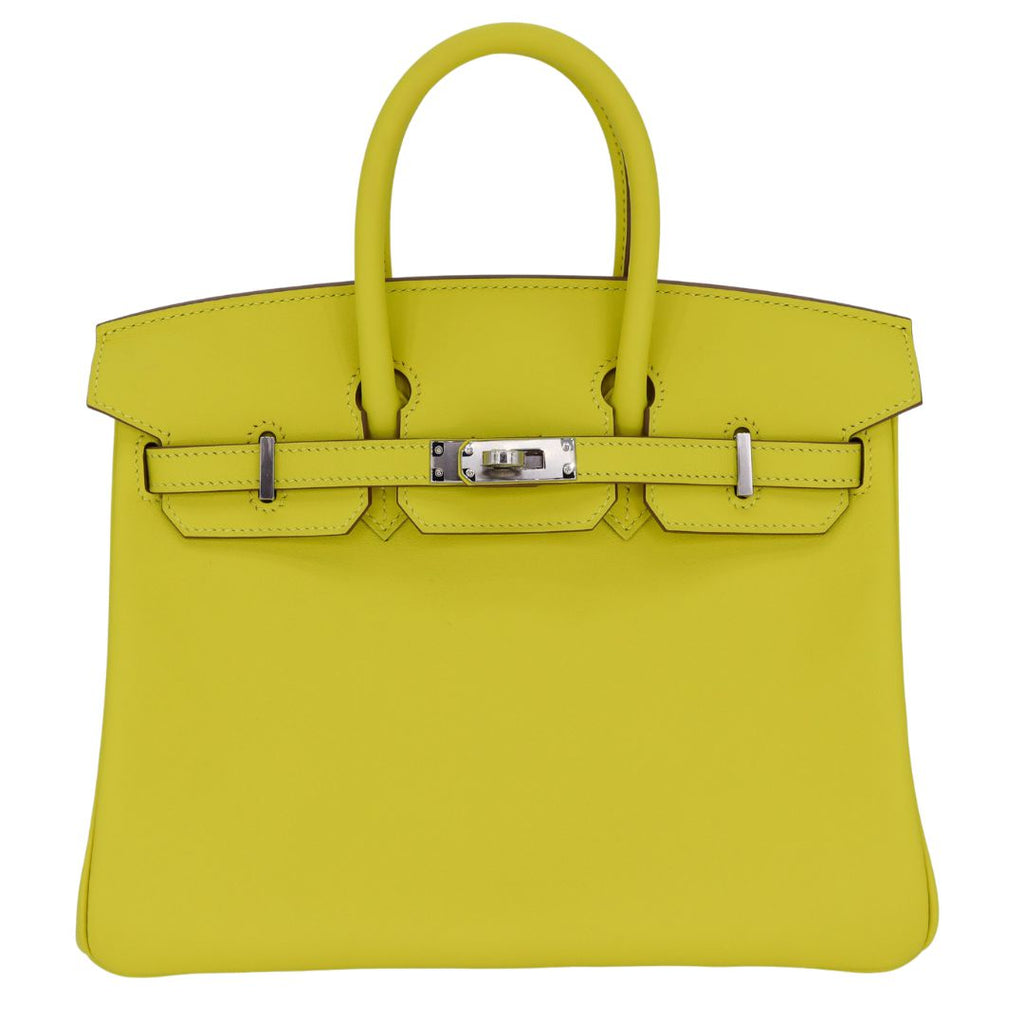 Hermès 25cm Birkin Lime Swift Leather Palladium Hardware 1 Hermès 25cm Birkin Lime Swift Leather Palladium Hardware