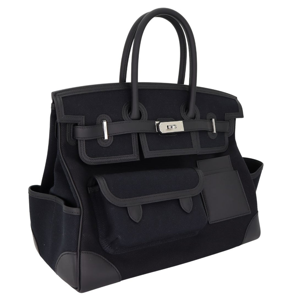 Hermès 35cm Birkin Cargo Black Canvas Swift Leather Palladium Hardware 2 Hermès 35cm Birkin Cargo Black Canvas Swift Leather Palladium Hardware - Image 2