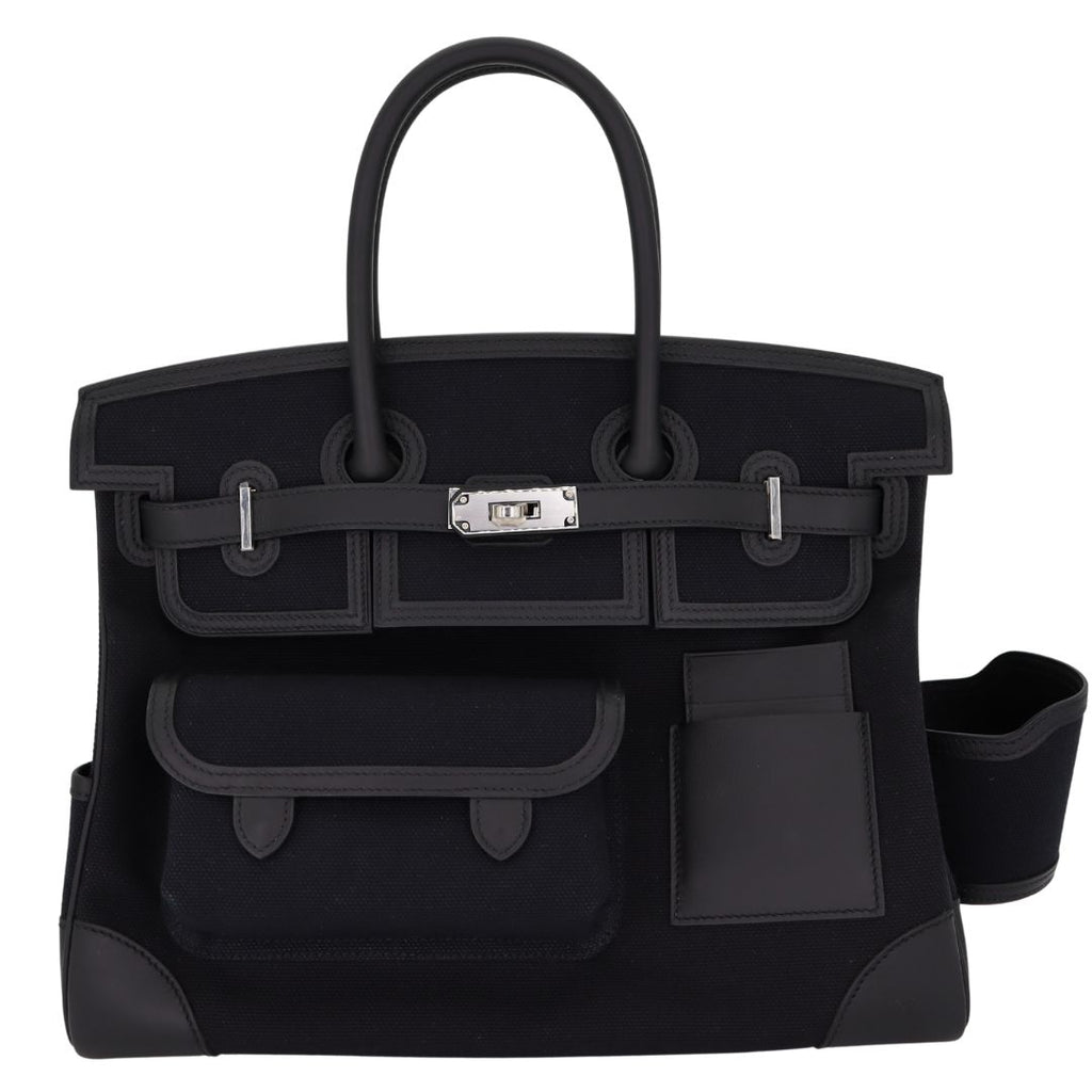 Hermès 35cm Birkin Cargo Black Canvas Swift Leather Palladium Hardware 1 Hermès 35cm Birkin Cargo Black Canvas Swift Leather Palladium Hardware