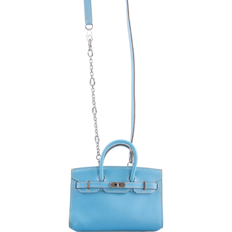Limited Edition Hermes Birkin 15 Micro Celeste Epsom with Palladium Hardware 2 Limited Edition Hermes Birkin 15 Micro Celeste Epsom with Palladium Hardware - Image 2