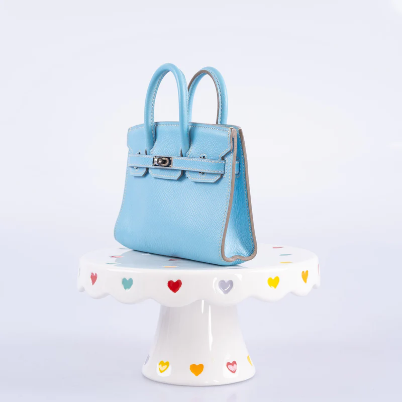 Limited Edition Hermes Birkin 15 Micro Celeste Epsom with Palladium Hardware 4 Limited Edition Hermes Birkin 15 Micro Celeste Epsom with Palladium Hardware - Image 4