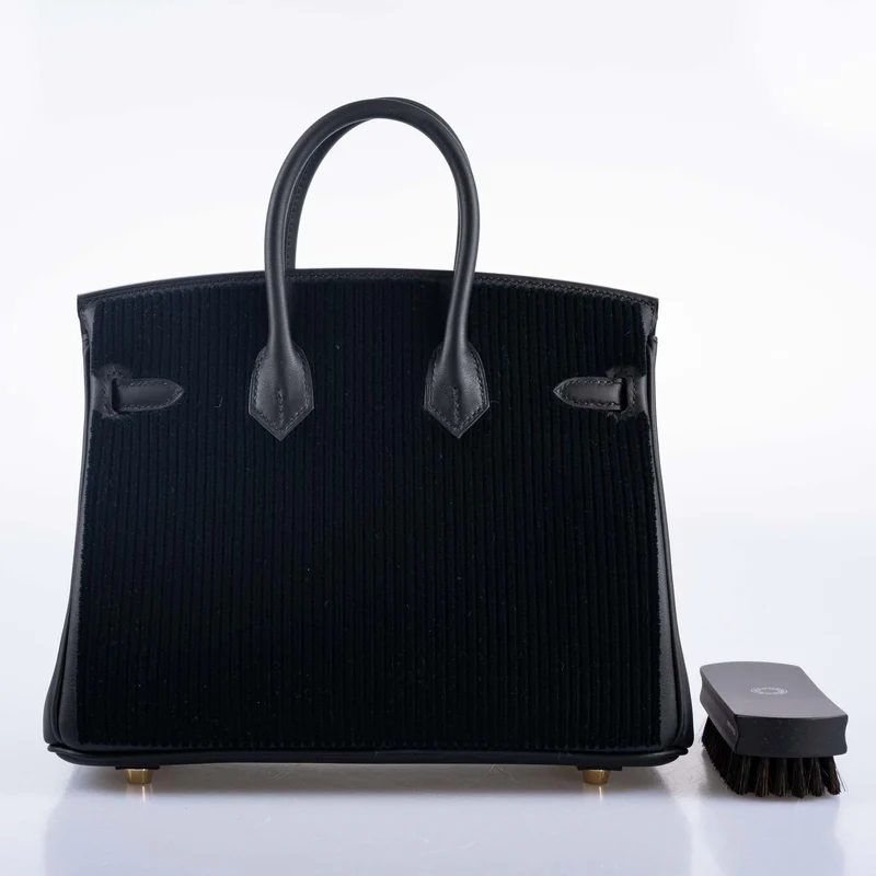 Hermès Birkin 25 Black côte à côte tuffetage and Swift Permabrass Hardware 3 Hermès Birkin 25 Black côte à côte tuffetage and Swift Permabrass Hardware - Image 3