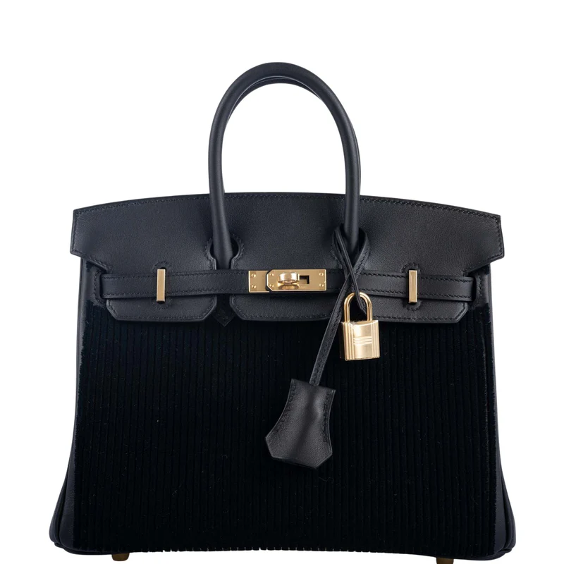 Hermès Birkin 25 Black côte à côte tuffetage and Swift Permabrass Hardware 1 Hermès Birkin 25 Black côte à côte tuffetage and Swift Permabrass Hardware