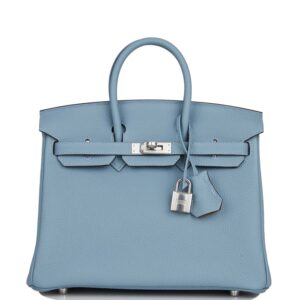 Hermès Birkin 25 Bleu Lin Verso Togo Palladium Hardware