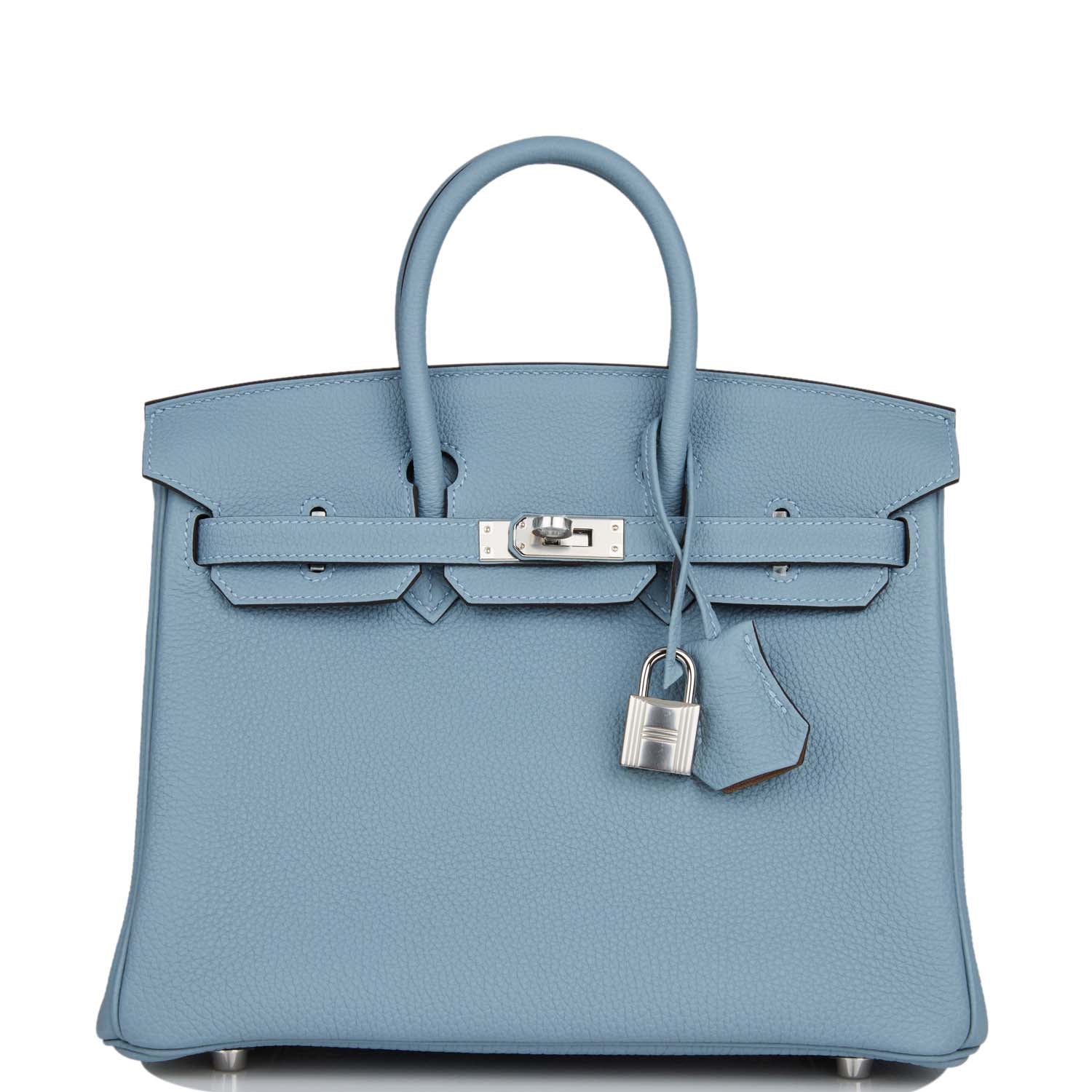 Hermès Birkin 25 Bleu Lin Verso Togo Palladium Hardware 1 Hermès Birkin 25 Bleu Lin Verso Togo Palladium Hardware