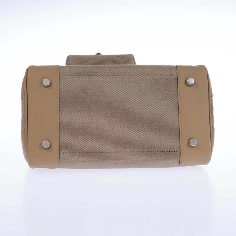 Hermès Birkin 25 Cargo Beige Marfa Toile and Swift Palladium Hardware 2 Hermès Birkin 25 Cargo Beige Marfa Toile and Swift Palladium Hardware - Image 2