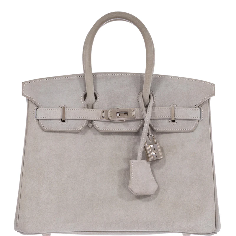 Hermès Birkin 25 Gris Doblis Suede with Palladium Hardware 5 Hermès Birkin 25 Gris Doblis Suede with Palladium Hardware - Image 5