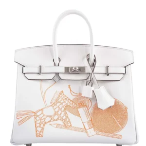 Hermès Birkin 25 In and Out Blanc Swift with Palladium Hardware