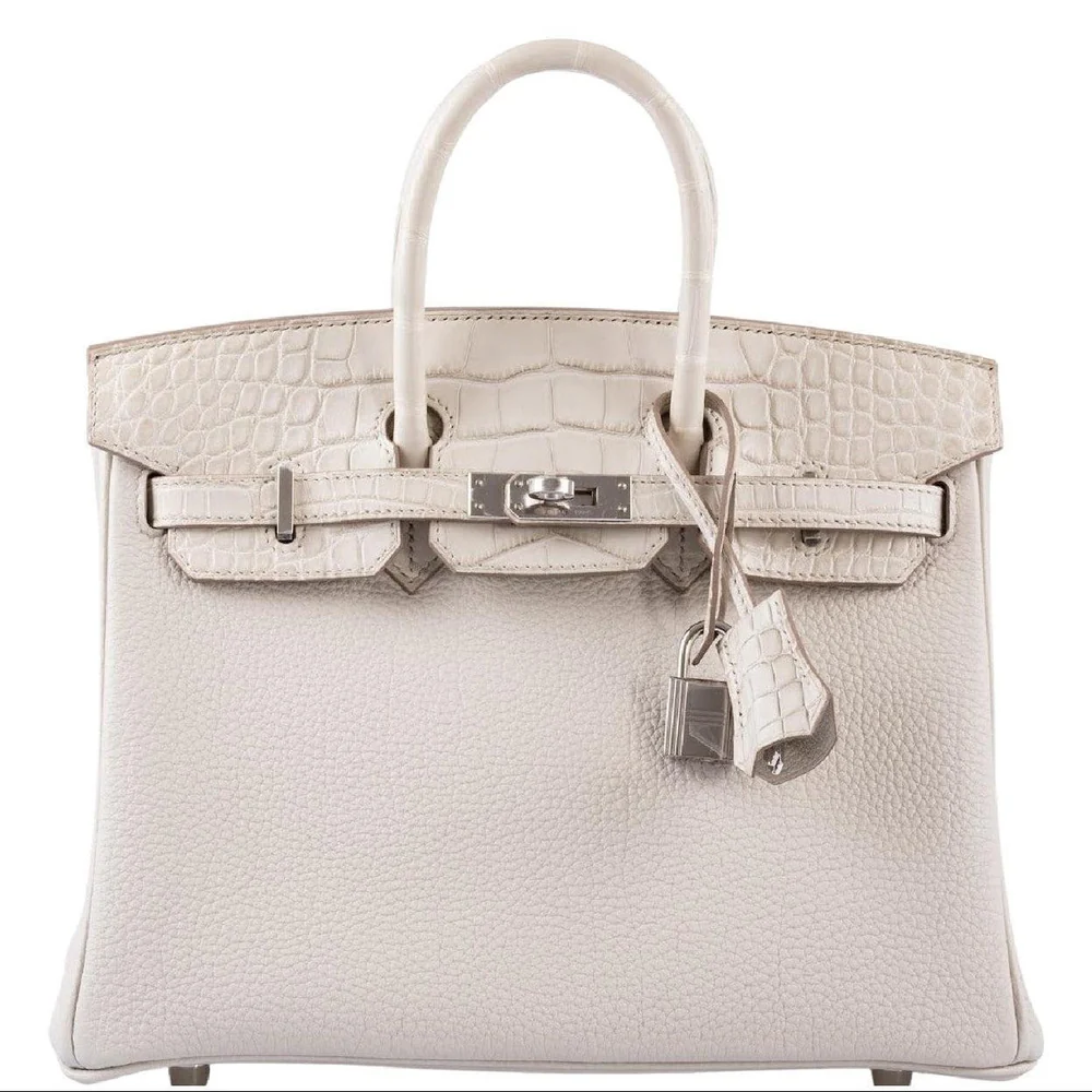 Hermès Birkin Touch 25 Beton Matte Alligator & Togo Palladium Hardware 1 Hermès Birkin Touch 25 Beton Matte Alligator & Togo Palladium Hardware
