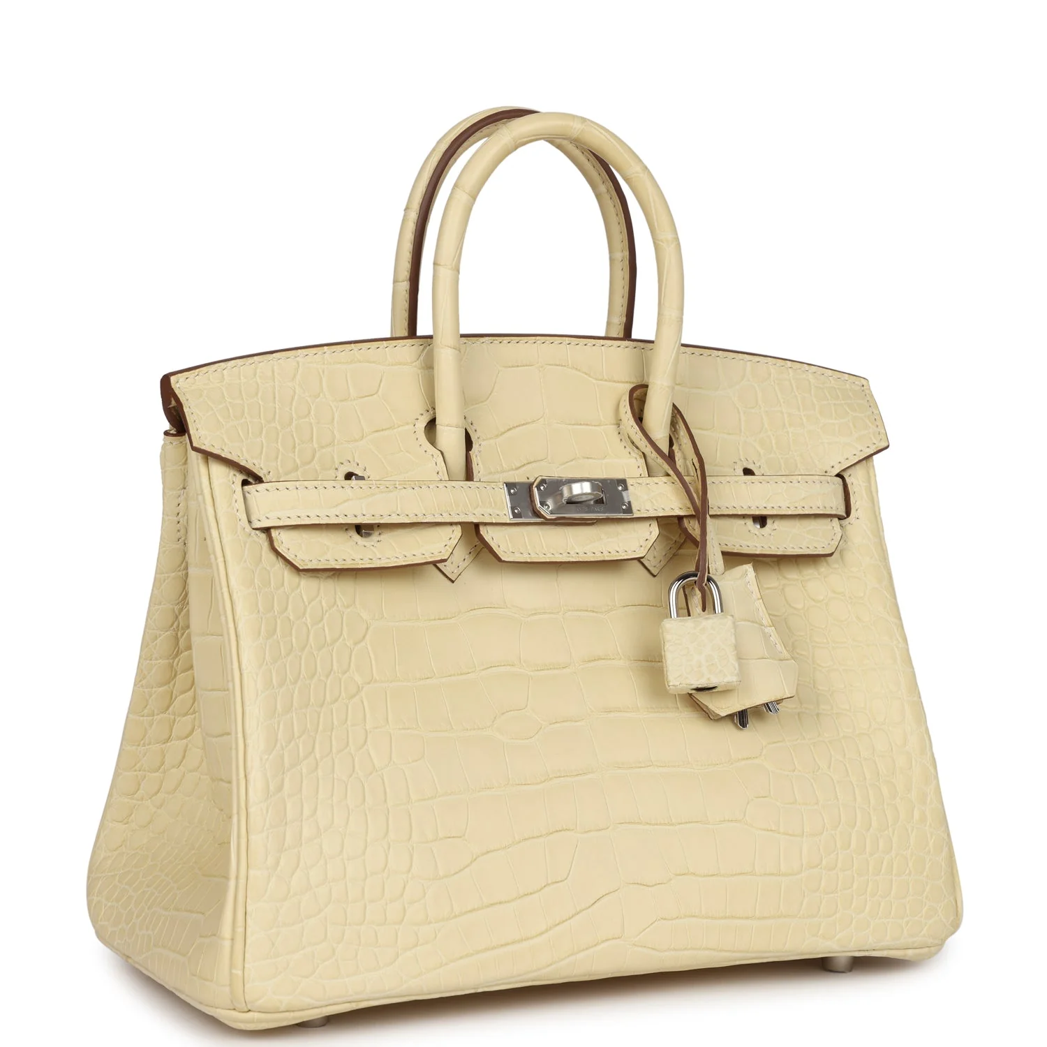 A LIMITED EDITION MATTE VANILLE ALLIGATOR & NATUREL SABLE VEAU BULTLER TOUCH BIRKIN 25 WITH PALLADIUM HARDWARE 2 A LIMITED EDITION MATTE VANILLE ALLIGATOR & NATUREL SABLE VEAU BULTLER TOUCH BIRKIN 25 WITH PALLADIUM HARDWARE - Image 2