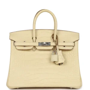 Hermès Birkin 25 Vanille Matte Alligator Palladium Hardware