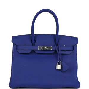 Hermès Birkin 30 Bleu Electric Clemence Palladium Hardware