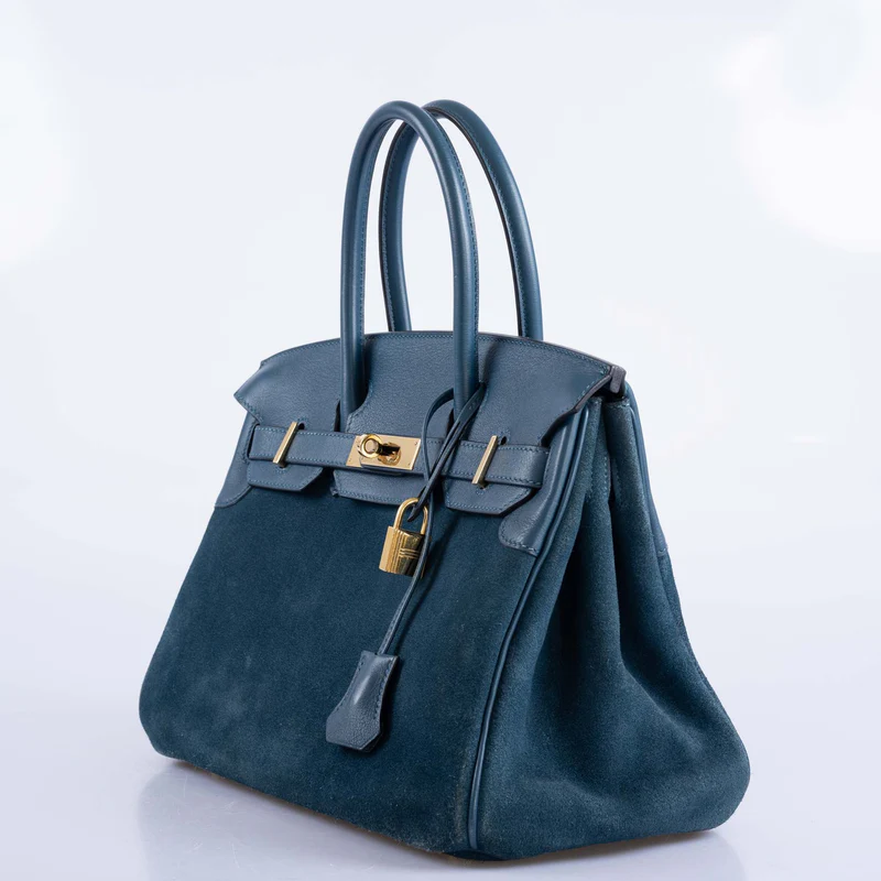 Hermès Birkin 30 Bleu Tempête Grizzly DoblisSwift Permabrass Hardware 2 Hermès Birkin 30 Bleu Tempête Grizzly DoblisSwift Permabrass Hardware - Image 2