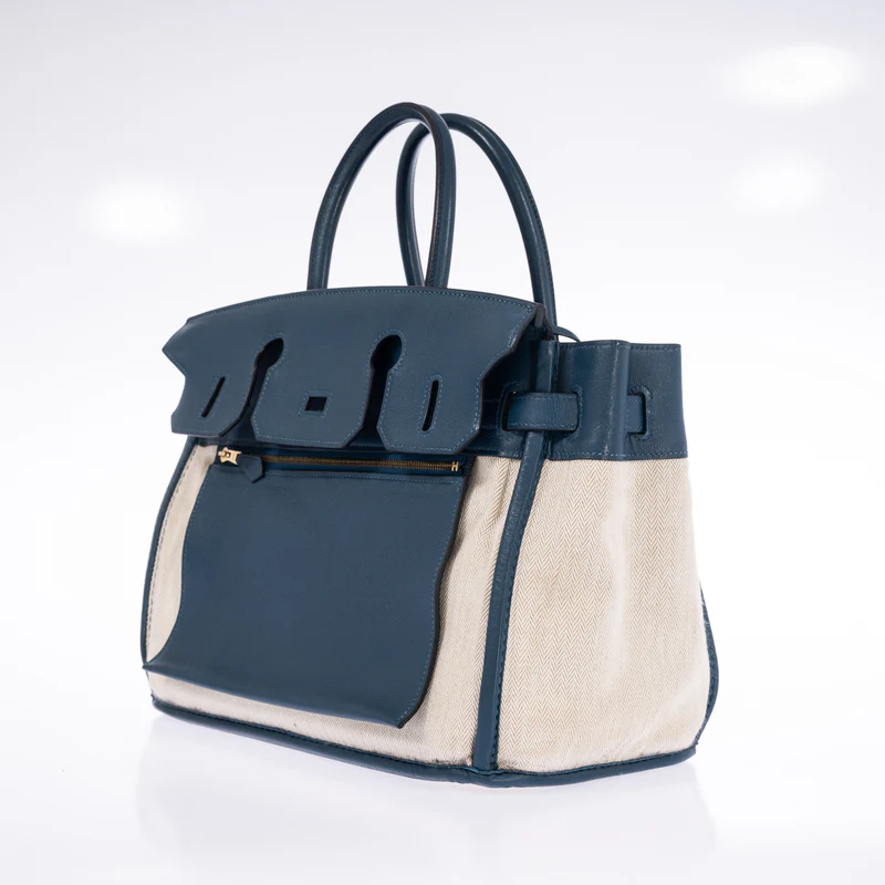 Hermès Birkin 30 Bleu Tempête Grizzly DoblisSwift Permabrass Hardware 3 Hermès Birkin 30 Bleu Tempête Grizzly DoblisSwift Permabrass Hardware - Image 3
