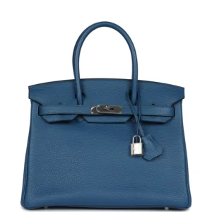 Hermès Birkin 30 Bleu Thalassa Clemence Palladium Hardware