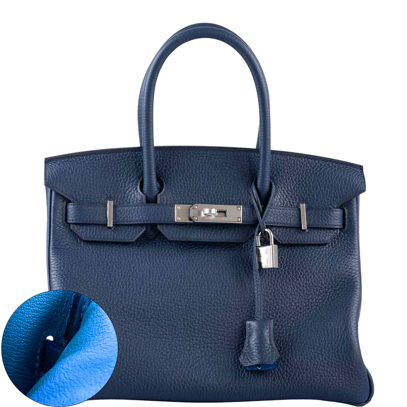 Hermès Birkin 30 Blue de Prusse Mykonos Leather Clemence Palladium Hardware 3 Hermès Birkin 30 Blue de Prusse Mykonos Leather Clemence Palladium Hardware - Image 3