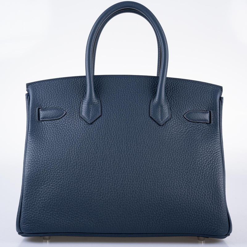 Hermès Birkin 30 Blue de Prusse Mykonos Leather Clemence Palladium Hardware 2 Hermès Birkin 30 Blue de Prusse Mykonos Leather Clemence Palladium Hardware - Image 2