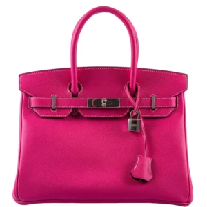 Hermès Birkin 30 Candy Collection Rose Tyrien & Rubis Epsom Palladium Hardware
