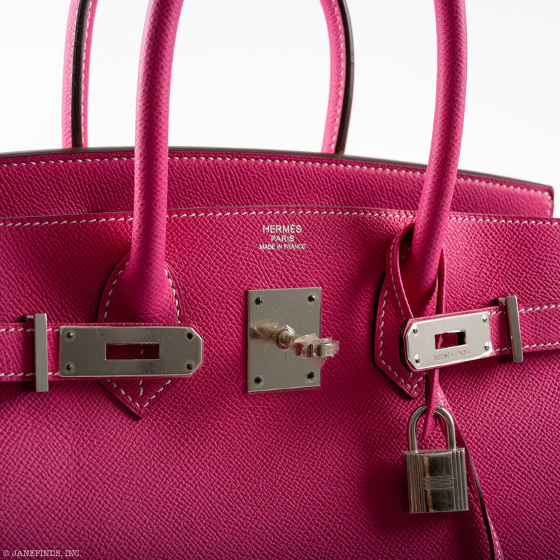 Hermès Birkin 30 Candy Collection Rose Tyrien & Rubis Epsom Palladium Hardware 4 Hermès Birkin 30 Candy Collection Rose Tyrien & Rubis Epsom Palladium Hardware - Image 4