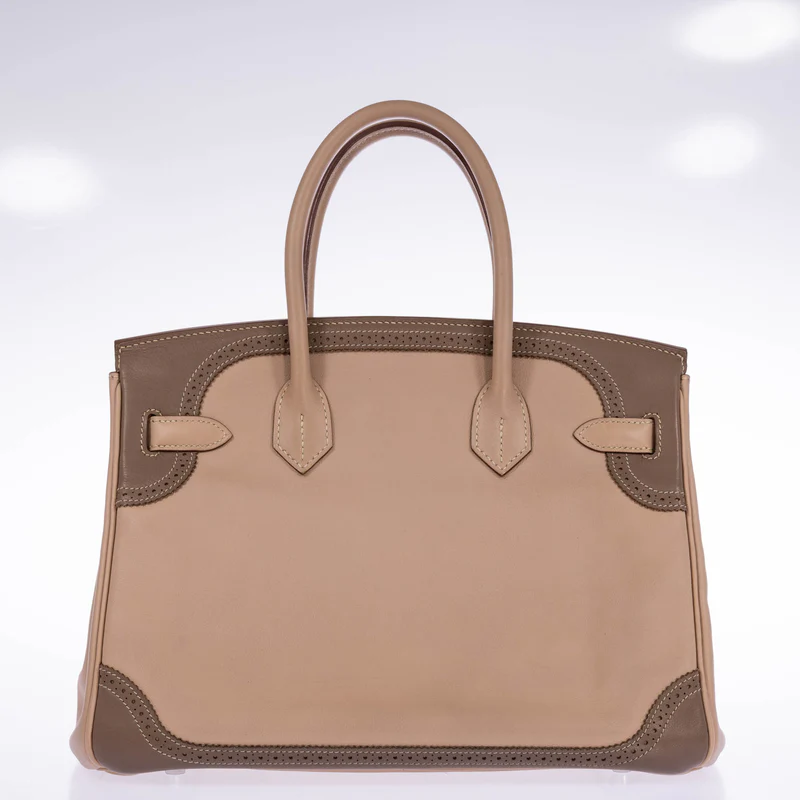 Hermès Birkin 30 Ghillies Argile & Étoupe Swift Palladium Hardware 2 Hermès Birkin 30 Ghillies Argile & Étoupe Swift Palladium Hardware - Image 2