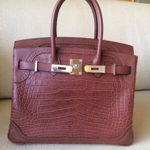 Hermes Birkin 30 Ghillies Rouille Alligator Palladium Hardware