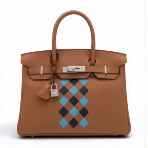 Hermes Birkin 30 Swift Epsom Tressage GoldBleu du NordBleu Indigo Limited Edit
