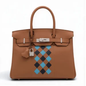 Hermes Birkin 30 Swift Epsom Tressage GoldBleu du NordBleu Indigo Limited Edition