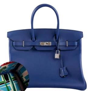 Hermès Birkin 35 Blue Saphir Novillo Sea, Surf and Fun Interior Palladium Hardware (1)