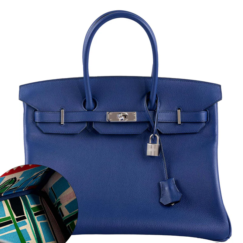 Hermès Birkin 35 Blue Saphir Novillo "Sea, Surf and Fun" Interior Palladium Hardware 1 Hermès Birkin 35 Blue Saphir Novillo Sea, Surf and Fun Interior Palladium Hardware (1)
